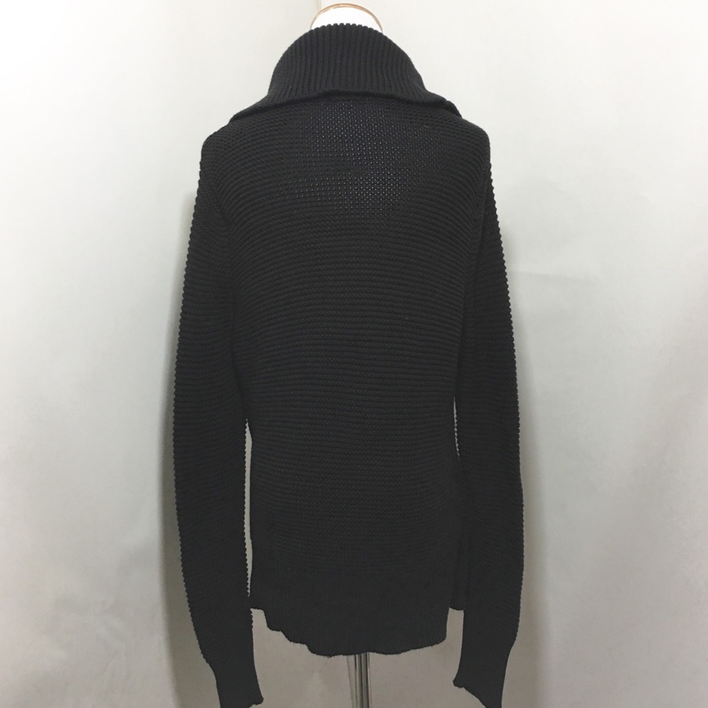 Talbots Black Label Chunky Knit Black Sweater Sz Large - Picture 6 of 7